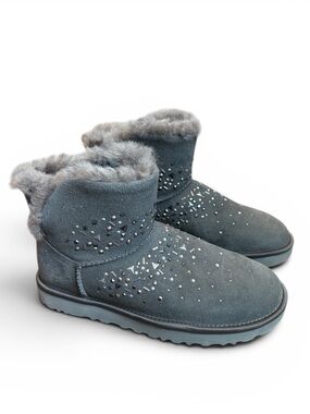 UGG Classic Galaxy Bling Mini Boots Women’s 9 Gray Suede Shearling